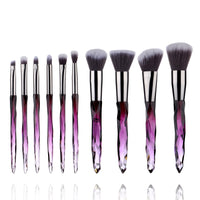 10Pcs Bling Crystal Makeup Brushes Set Cosmetic Powder Foundation Blush Blending Eyeshadow Brush Local Warehouse Fast Ship