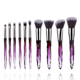 10Pcs Bling Crystal Makeup Brushes Set Cosmetic Powder Foundation Blush Blending Eyeshadow Brush Local Warehouse Fast Ship