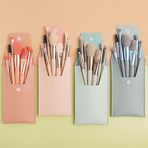 Portable Travel Wood Handle Makeup Brushes Set Eye Shadow Eyebrow Lip Foundation Comestic Tool Brochas Maquillaje Bag Choose