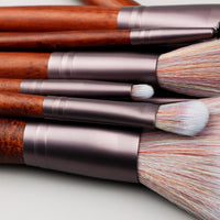 11Pcs Wood Handle Professional Makeup Brushes Set For Cosmetic Powder Foundation Women Face Makeup Tools Mutifunctional Kit