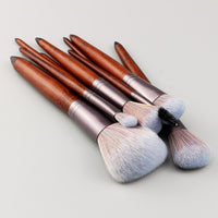 11Pcs Wood Handle Professional Makeup Brushes Set For Cosmetic Powder Foundation Women Face Makeup Tools Mutifunctional Kit