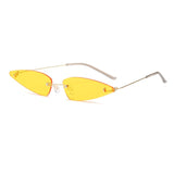 Unique Punk Sunglasses Women Rimless Cat Eye Glasses Women/Men Candy Color Triangle Eyeglasses Men Small Shades