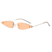 Unique Punk Sunglasses Women Rimless Cat Eye Glasses Women/Men Candy Color Triangle Eyeglasses Men Small Shades