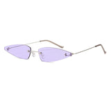 Unique Punk Sunglasses Women Rimless Cat Eye Glasses Women/Men Candy Color Triangle Eyeglasses Men Small Shades