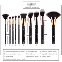 10 Pcs Professional Makeup Brushes Set Full Function Foundation Eye Powder Fan Blush Brush Makeup Tools Brushes Set Kit