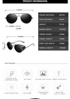 Retro Steampunk Sunglasses Men Women Round Metal Frame Punk Metal Shields Lens Sun Glasses Gafas De Sol
