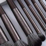 8pcs Metal Long Tube Makeup Brushes Set Lip Foundation Powder Blusher Eyeshadow Eyebrow Brush Tools Maquillaje Profesional