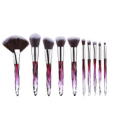 Crystal Makeup Brushes Set Powder Foundation Fan Brush Eye Shadow Eyebrow Professional Blush Makeup Brush Tools