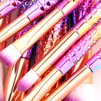 10Pcs Makeup Brushes Set Cosmetic Tools Kits Concealer Fish Tail Foundation Eyebrow Eyeliner Brush