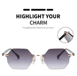 Fashion Square Sunglasses Women Rimless Glasses Women/Men Luxury Polygon Eyewear Women Mirror Gafas De Sol Hombre