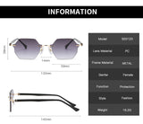 Fashion Square Sunglasses Women Rimless Glasses Women/Men Luxury Polygon Eyewear Women Mirror Gafas De Sol Hombre