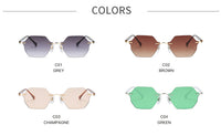 Fashion Square Sunglasses Women Rimless Glasses Women/Men Luxury Polygon Eyewear Women Mirror Gafas De Sol Hombre