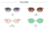 Fashion Square Sunglasses Women Rimless Glasses Women/Men Luxury Polygon Eyewear Women Mirror Gafas De Sol Hombre