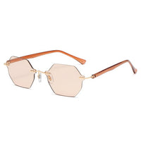 Fashion Square Sunglasses Women Rimless Glasses Women/Men Luxury Polygon Eyewear Women Mirror Gafas De Sol Hombre