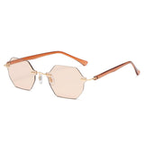 Fashion Square Sunglasses Women Rimless Glasses Women/Men Luxury Polygon Eyewear Women Mirror Gafas De Sol Hombre