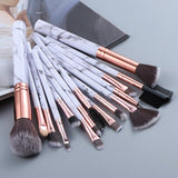 15pcs Powder Foundation Makeup Brushes Set Tools Kit Eyelas Eye Shadow Brush For Eyebrows Highlight