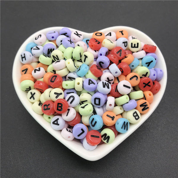 100pcs/lot 4x7mm Acrylic Spacer Beads Letter Beads Oval Alphabet Beads For Jewelry Making DIY Handmade Accessories