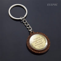 JANE AUSTEN Quote Keychain My Good Opinion Literary Gift Glass Pride and Prejudice Keyring Book Key Ring Chain Cabochon