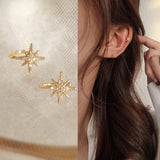 2021 New Gold Silver Color Simple Hollow Metal Line Geometric Circle No Piercing Ear Clip Earrings for Women Jewelry