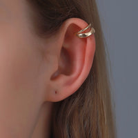 2021 New Gold Silver Color Simple Hollow Metal Line Geometric Circle No Piercing Ear Clip Earrings for Women Jewelry