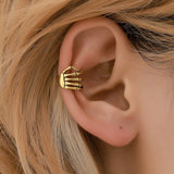 2021 New Gold Silver Color Simple Hollow Metal Line Geometric Circle No Piercing Ear Clip Earrings for Women Jewelry