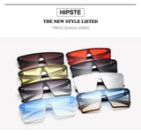 Oversized Square Sunglasses Women Flat Top Red Black Clear Lens One Piece Men Gafas Shade Mirror UV400