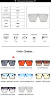 Oversized Square Sunglasses Women Flat Top Red Black Clear Lens One Piece Men Gafas Shade Mirror UV400