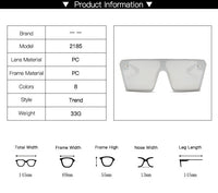 Oversized Square Sunglasses Women Flat Top Red Black Clear Lens One Piece Men Gafas Shade Mirror UV400