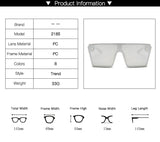 Oversized Square Sunglasses Women Flat Top Red Black Clear Lens One Piece Men Gafas Shade Mirror UV400
