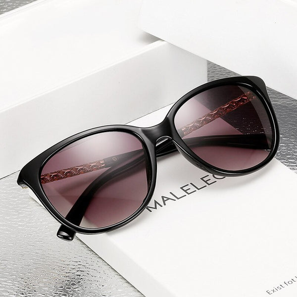 Sunglasses Women Metal Fittings Round Big Frame Gradient Sun Glasses