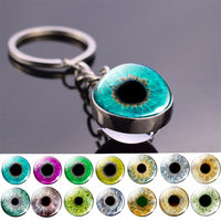 Charming Evil Eye Pattern Keychain Keyrings Handmade Keychain Women Men Gifts Glass Ball Blue Human Eye Keyring