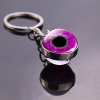 Charming Evil Eye Pattern Keychain Keyrings Handmade Keychain Women Men Gifts Glass Ball Blue Human Eye Keyring