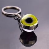 Charming Evil Eye Pattern Keychain Keyrings Handmade Keychain Women Men Gifts Glass Ball Blue Human Eye Keyring