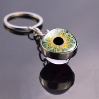 Charming Evil Eye Pattern Keychain Keyrings Handmade Keychain Women Men Gifts Glass Ball Blue Human Eye Keyring