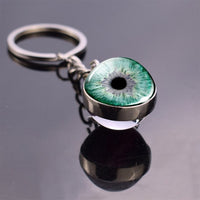 Charming Evil Eye Pattern Keychain Keyrings Handmade Keychain Women Men Gifts Glass Ball Blue Human Eye Keyring