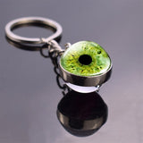 Charming Evil Eye Pattern Keychain Keyrings Handmade Keychain Women Men Gifts Glass Ball Blue Human Eye Keyring