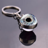 Charming Evil Eye Pattern Keychain Keyrings Handmade Keychain Women Men Gifts Glass Ball Blue Human Eye Keyring