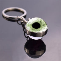 Charming Evil Eye Pattern Keychain Keyrings Handmade Keychain Women Men Gifts Glass Ball Blue Human Eye Keyring