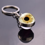 Charming Evil Eye Pattern Keychain Keyrings Handmade Keychain Women Men Gifts Glass Ball Blue Human Eye Keyring