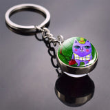 Cute Cat Picture Statement Key Chains Silver Color Metal Clear Glass Ball Keychains Kitten Key Ring Chain Women Gifts