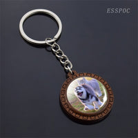 Cute Husky Photo Keychain Keyrings for Women Gifts Wooden Handmade Bohemia Long Pendant Jewellery