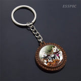 Cute Husky Photo Keychain Keyrings for Women Gifts Wooden Handmade Bohemia Long Pendant Jewellery