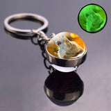 Fox Keychain Glass Ball Pendant Red Fox Stuff Key Rings Animal Key Chain Luminous Ball Men Women Gifts Wholesale