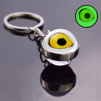 Dragon Eye Photo Keychain Keyring Luminous Glass Ball Keychains Long Chains Pendant Men Car Keyring Keyholders Women Bag Chain