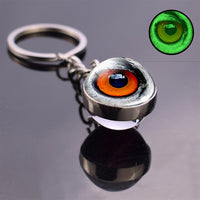 Dragon Eye Photo Keychain Keyring Luminous Glass Ball Keychains Long Chains Pendant Men Car Keyring Keyholders Women Bag Chain