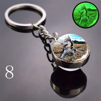 2020 Luminous Glass Ball Keychain Keyrings Cool Hip Hop Husky Photo Glow in the Night Keychains for Women Girlfriend Gifts