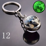 2020 Luminous Glass Ball Keychain Keyrings Cool Hip Hop Husky Photo Glow in the Night Keychains for Women Girlfriend Gifts