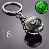 2020 Luminous Glass Ball Keychain Keyrings Cool Hip Hop Husky Photo Glow in the Night Keychains for Women Girlfriend Gifts