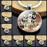 Lovely Husky Photo Keychain Keyrings for Women Partner Couples Friendship Keychains Keyring Party Vacation Birthday Gifts Rings