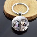 Lovely Husky Photo Keychain Keyrings for Women Partner Couples Friendship Keychains Keyring Party Vacation Birthday Gifts Rings